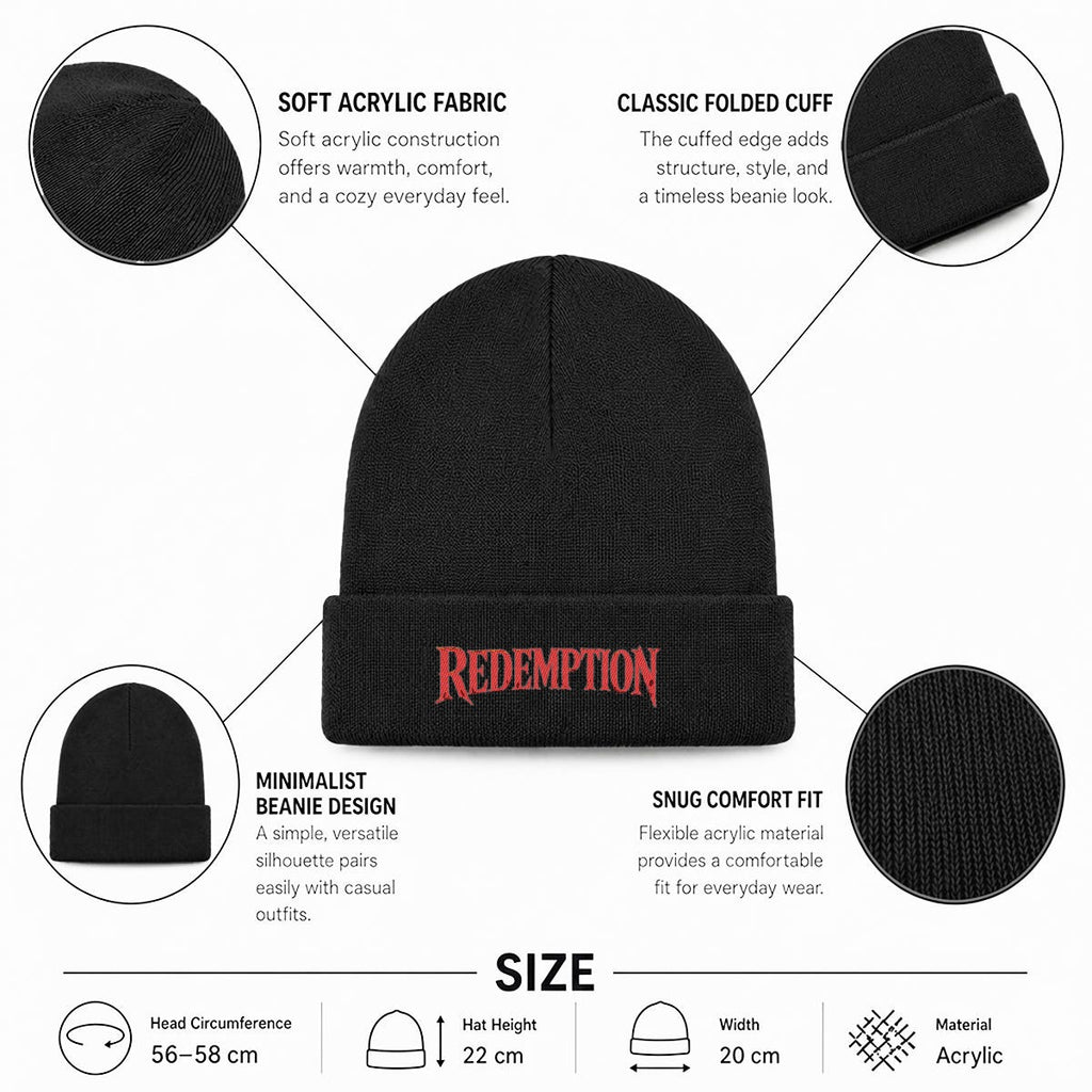 Embroidered Knit Beanie