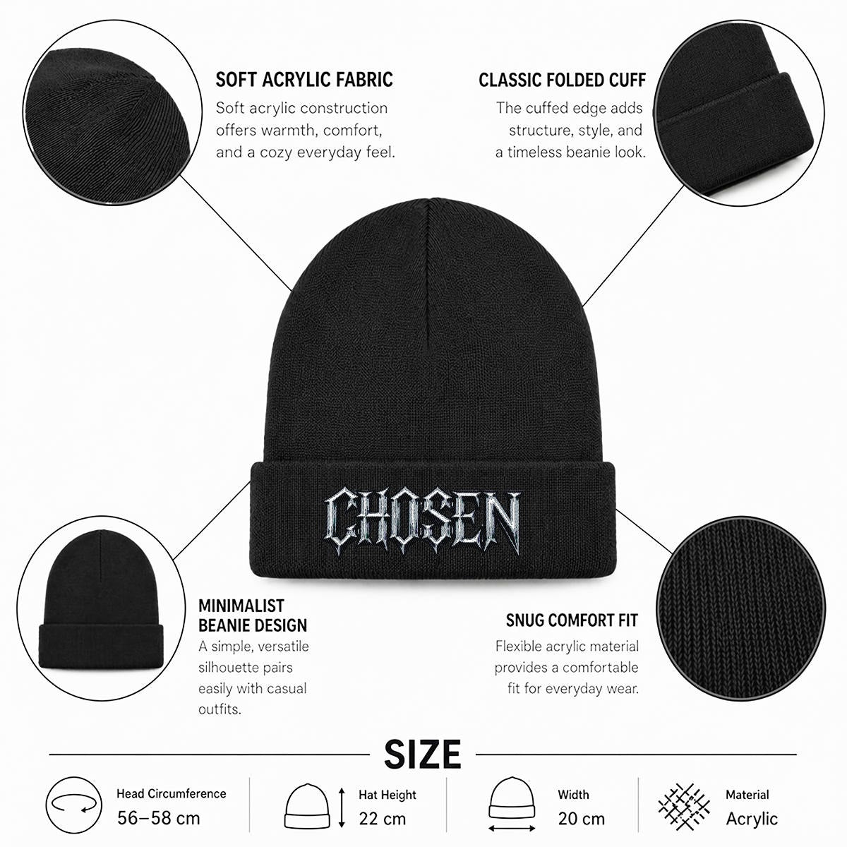 Embroidered Knit Beanie