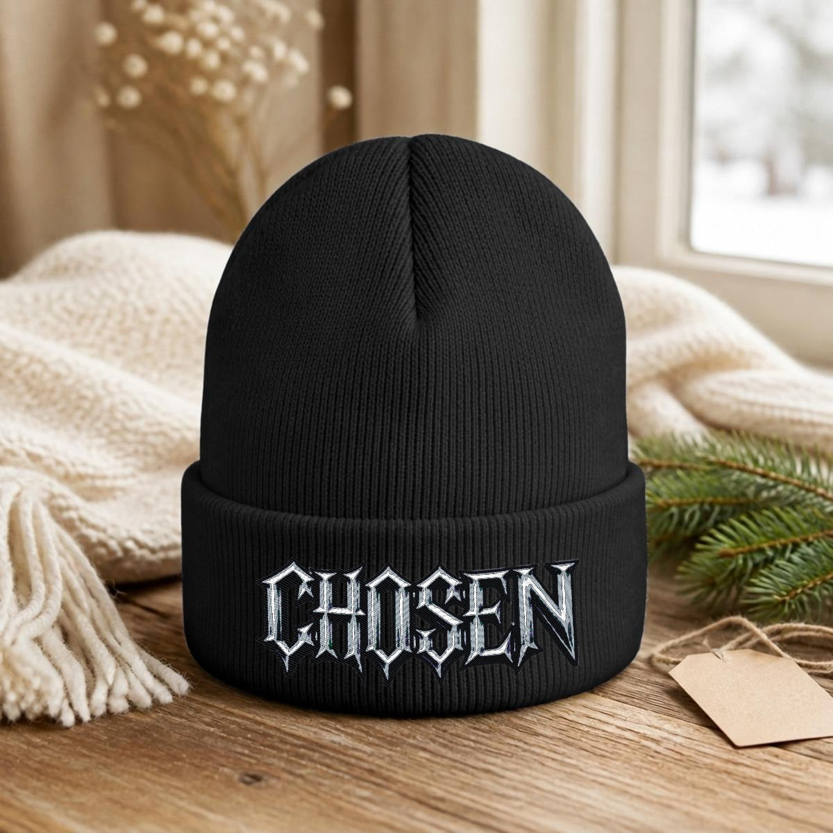 Embroidered Knit Beanie