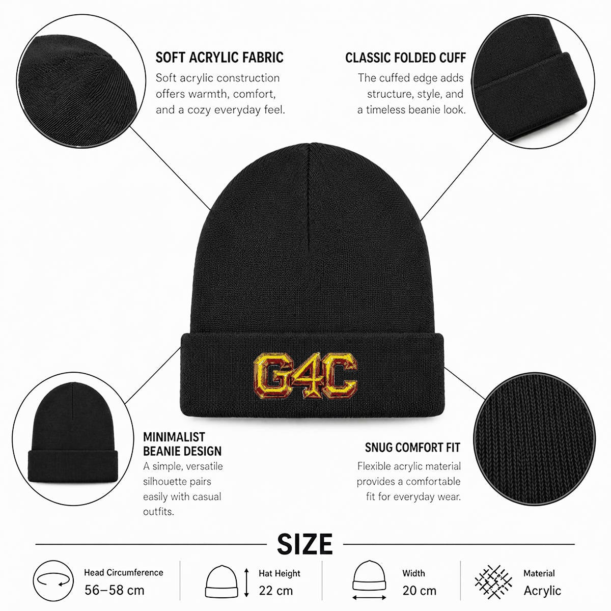 Embroidered Knit Beanie