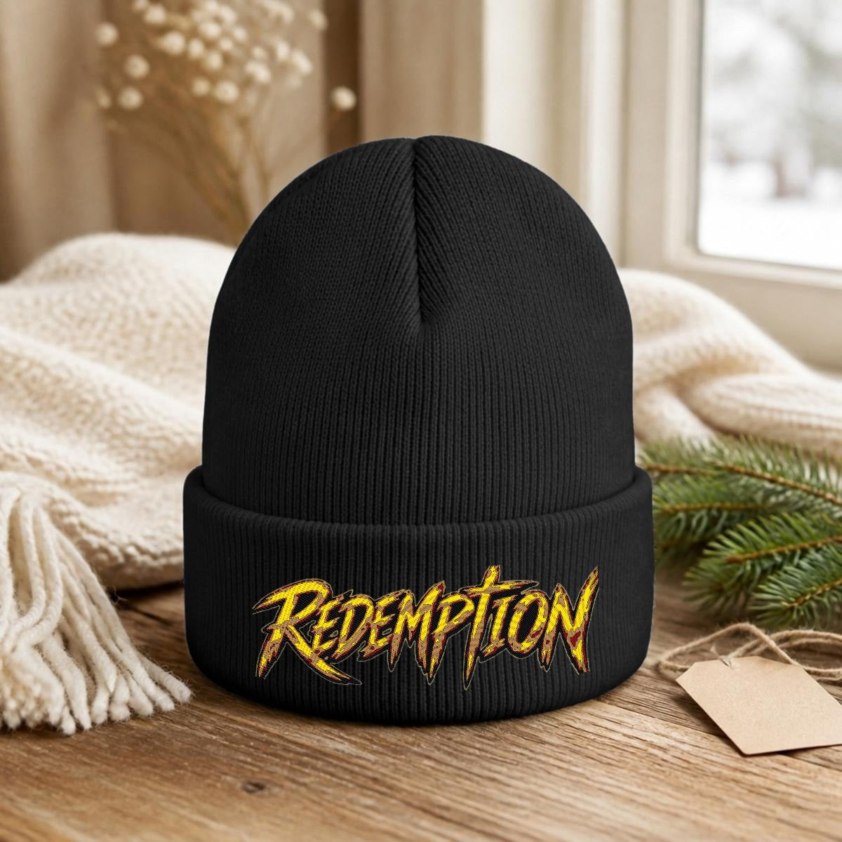 Embroidered Knit Beanie