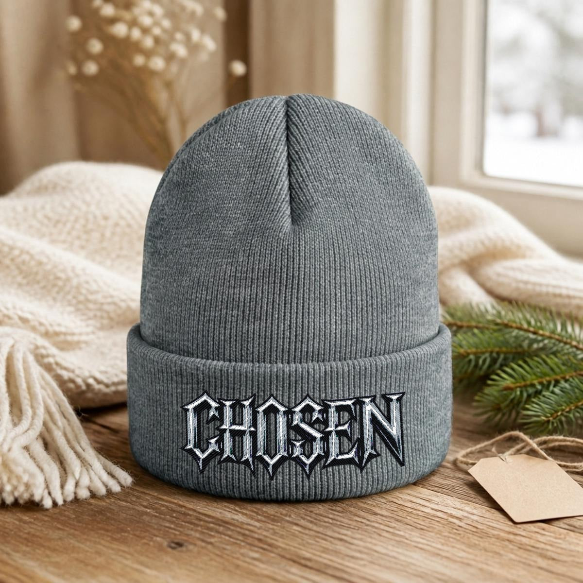 Embroidered Knit Beanie